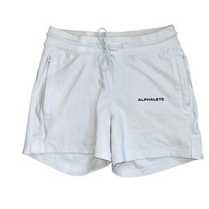 Alphalete Women’s 4” White Sweat Shorts Size Medium